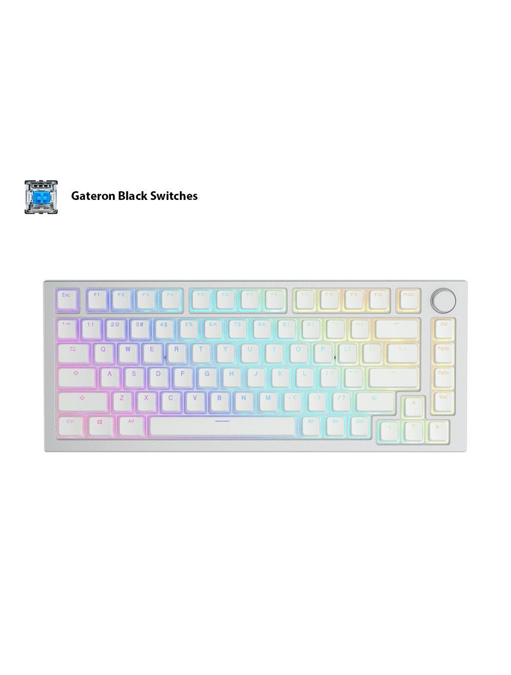 Game One - Glorious GMMK Pro PRE-BUILT Ice White with Aura Game One - Glorious GMMK Pro PRE-BUILT Ice White with Aura