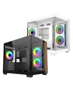 Cooler Master Elite 481 Wood Tempered Glass Wood Front Panel Micro ATX PC Case 