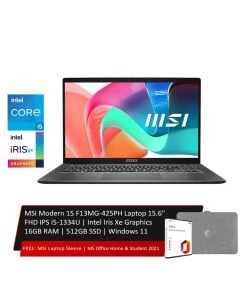 MSI Modern 15 F13MG-425PH Laptop 15.6" FHD IPS | i5-1334U | Intel Iris Xe Graphics | 16GB RAM | 512GB SSD [Platinum Gray]