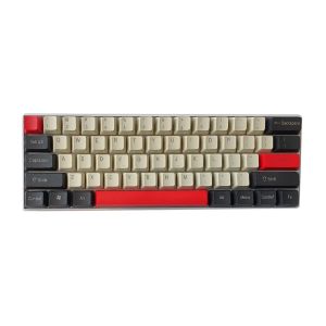 61 Keys PBT Double Shot Keycaps [Black / Red / Cream]