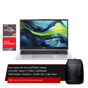 Acer Aspire Lite AL15-42P-R6D1 Laptop 15.6 FHD | Ryzen 7 7730U | 16GB RAM AMD Radeon  Graphics | 512GB  SSD | Light Silver