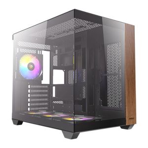 Antec CX800 Wood ARGB Dual Chamber Mid-Tower Gaming PC Case - Black 