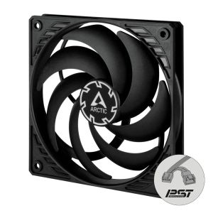 Arctic P12 Slim PWM PST 120mm Low-Profile PWM Fan with Cable Splitter Single Fan - Black