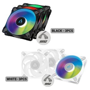 Arctic P12 PWM PST A-RGB 0dB Semi-Passive 120 mm Fan with Digital A-RGB Value Pack - 3pcs