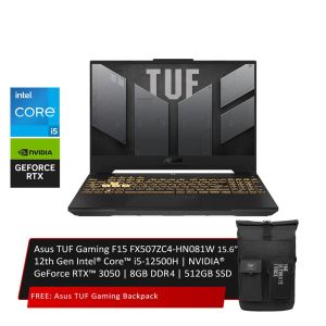 Asus TUF Gaming F15 FX507ZC4-HN081W 15.6” 12th Gen Intel Core i5-12500H | NVIDIA GeForce RTX 3050 | 8GB DDR4 | 512GB SSD [Mecha Gray]