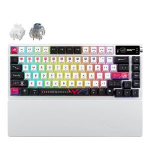 ASUS ROG Azoth X 75% Custom Tri-Mode Hot Swappable RGB Gaming Keyboard with OLED Display (M704) - ROG NX V2 Switch