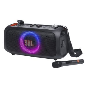 JBL PartyBox On-the-Go Essential Portable Party Speaker with Built-in Lights and Wireless Mic