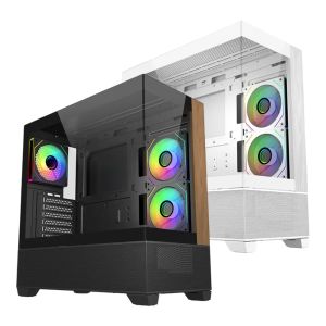Cooler Master Elite 690 Wood Tempered Glass Mid-Tower ATX PC Case