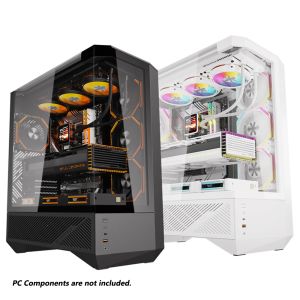 DarkFlash Arcee DY460 Dual-Chamber Tempered Glass Side Panel ATX Luxury PC Case