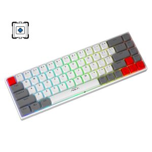 Aula F3068 Dual-Mode Hot-Swappable TKL Mechanical Keyboard - Gray White [Blue]