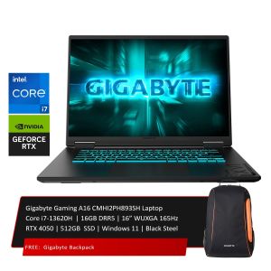 Gigabyte Gaming A16 CMHI2PH893SH Laptop Core i7-13620H | 16GB DRR5 | 16” WUXGA 165Hz | RTX 4050 | 512GB  SSD | Windows 11 | Black Steel