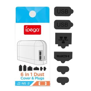 Ipega 6 in 1 Silicone Soft Dust-proof Cover and Plugs for Nintendo Switch 2 (PG-SW2120)