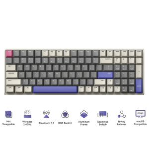 iQUNIX F97 Variable X Tri-Mode Wireless RGB Hot-swappable Aluminum Case Mechanical Keyboard - Cherry MX / TTC Switch