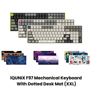iQUNIX F97 Mechanical Keyboard with Dotted Desk Mat (900x400x4mm)