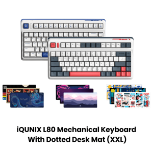 iQUNIX L80 Mechanical Keyboard with Dotted Desk Mat (900x400x4mm)