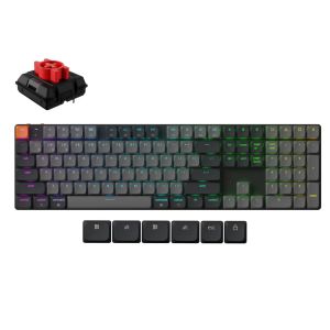 Keychron K5 QMK Hot-Swappable RGB Backlight Wireless Mechanical Keyboard Version 2 (K5X-H1) - Low Profile Mechanical Red Switch