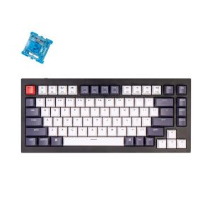 Keychron Q1 QMK 84 Keys Custom Mechanical Keyboard Fully Assembled Carbon Black [Gateron Phantom Blue] Q1C2