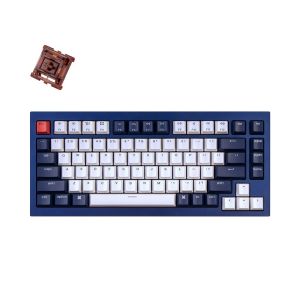 Keychron Q1 QMK 84 Keys Custom Mechanical Keyboard Fully Assembled Navy Blue [Gateron Phantom Brown] Q1J3