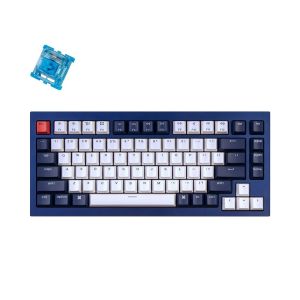 Keychron Q1 QMK 84 Keys Custom Mechanical Keyboard Fully Assembled Navy Blue [Gateron Phantom Blue] Q1J2