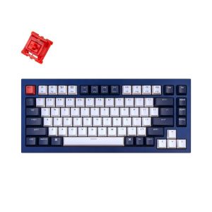 Keychron Q1 QMK 84 Keys Custom Mechanical Keyboard Fully Assembled Navy Blue [Gateron Phantom Red] Q1J1
