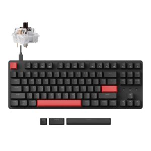 Lemokey X1 QMK/VIA Wired Red Backlight Mechanical Keyboard (X1-A3) - Brown Switch
