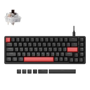 Lemokey X6 QMK Red Backlight Wired Mechanical Keyboard (X6-A3) - Brown Switch