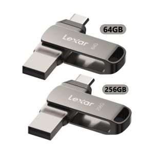 Lexar JumpDrive Dual Drive D400 64GB, 256GB USB 3.2 Gen 1 Type-C & Type-A 300MB/s Read Flash Drive