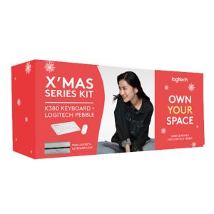 Logitech K380 + Pebble M350 Xmas Series Kit [Off-White]