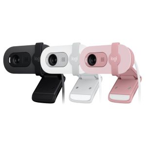 Logitech Brio 100 Full HD 1080p Webcam with Auto-light Balance, Integrated Privacy Shutter & Built-in Mic
