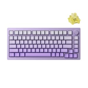 MonsGeek M1 HE-SP 75% 82-key RGB Hot-Swappable Keyboard with Knob (Akko Cream Yellow Magnetic Switch) - Purple