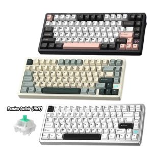WOBKEY PMO Wave75 75% Tri-Mode RGB Backlight Wireless Mechanical Keyboard (HMX Bamboo)