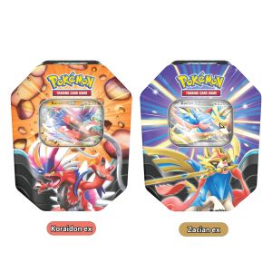 Pokémon TCG: Slashing Legends Tin 4 Booster Packs [Koraidon ex, Zacian ex] (100-10377)
