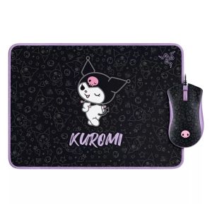 Razer DeathAdder Essential Wired Gaming Mouse + Goliathus Soft Gaming Mouse Mat Bundle Kuromi Edition