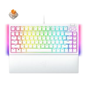 Razer BlackWidow V4 75% Hot-swappable Mechanical Gaming Keyboard White Edition - Orange Tactile Switch