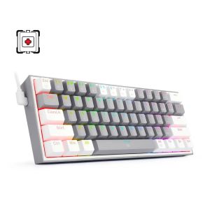 Redragon Fizz K617 RGB 60% Wired Gaming Keyboard [Gray White] Red 