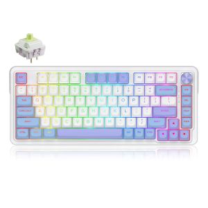 Redragon K673WBP RGB Ucal Max Tri-Mode 75% Hot-Swappable Wireless Mechanical Keyboard White (Mint Mambo Switch)