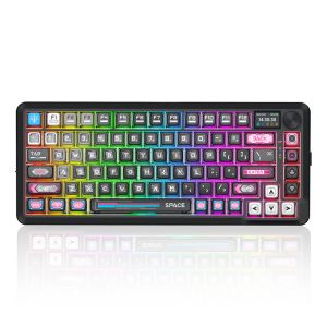 Redragon K708MC RGB Flekact Pro Tri-Mode 75% Hot-Swappable Wireless Mechanical Keyboard with LCD Display (Sunuo Switch)