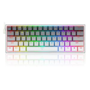 Redragon K617GBR-RGB Fizz 61 Key RGB Backlighting Wired Mechanical Gaming Keyboard (Gradient Gray) - Dust-Proof Blue Switch