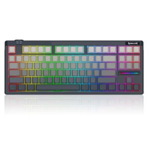 Redragon K729SP Otiim Pro Tri-Mode 87 Keys TKL RGB Wireless Mechanical Keyboard (Custom Silent Peach Switch) - Gradient Black