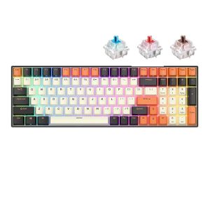 RK Royal Kludge RK100 Tri-Mode RGB 100 Keys Hot Swappable Mechanical Keyboard (Black Orange)