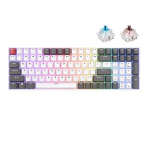 RK Royal Kludge RK100 Tri-Mode RGB 100 Keys Hot Swappable Mechanical Keyboard (Grey Red & White)