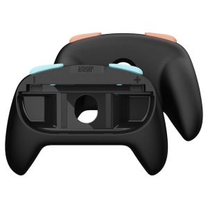 Skull & Co. MiniGrip Hand Grip for Nintendo Switch 2 Joy-Con Controller - Neon Blue + Red (1 pair)
