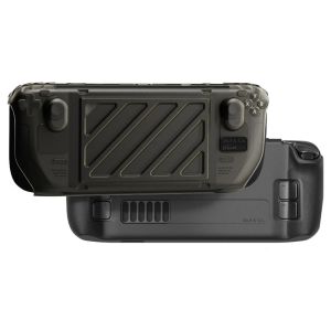 Skull & Co. HardShell Front Cover & Protective Case Stand Grip Bundle for Steam Deck (SDFCSET-SBK) - Smoky Black