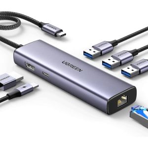 UGreen USB-C 6-in-1 Multifunction Adapter Docking Station with 4K HDMI & Ethernet Port (CM512/15598)