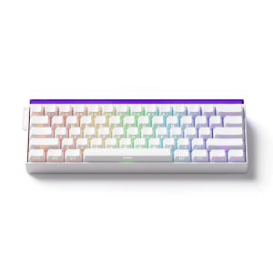 Veekos SHINE60 SP White Shine-Through RGB Wired Mechanical Keyboard (Akko Glare Magnetic Switch)