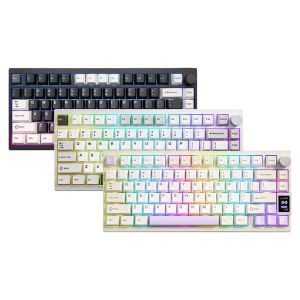 Yunzii AL80 QMK/VIA Tri-mode Hot-Swappable RGB Aluminum LCD Wireless Mechanical Keyboard - Gateron Zero Linear Switch