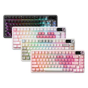 Yunzii B75 Pro Max QMK/VIA Tri-mode Hot-Swappable Wireless Mechanical Keyboard with Knob and TFT Screen - Milk V2 | Cocoa Cream V2 | Candy  Linear Switch