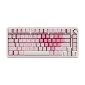 YUNZII B75 Pro Tri-Mode Hot-swappable RGB Backlit Wireless Mechanical Keyboard (Milk Switch V2) Pink