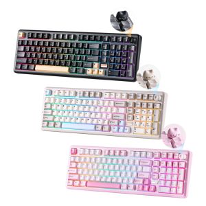 YUNZII B98 Pro Tri-Mode Hot Swappable RGB Wireless Mechanical Keyboard (Milk V2 / Candy Linear Switch) 