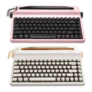 YUNZII QL75 Retro Typewriter QMK/VIA Wireless Mechanical Keyboard - Cocoa Cream V2 Linear Switch